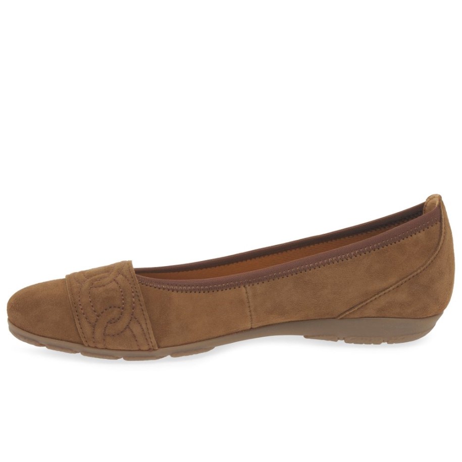 Resemblance Ladies Shoes Gabor New Whiskey Suede