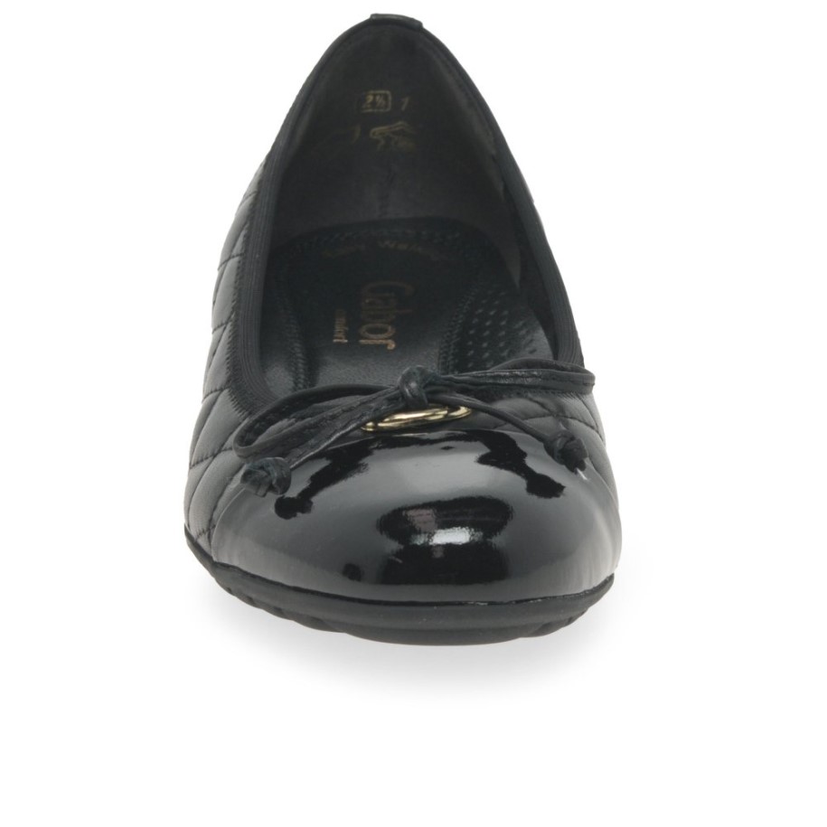Snowdrop Ladies Ballet Pumps Gabor Black/Patent