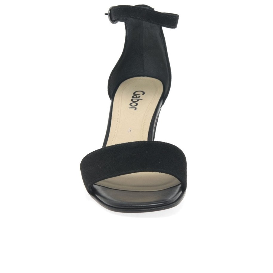 Unicorn Womens High Heeled Sandals Black Suede Gabor