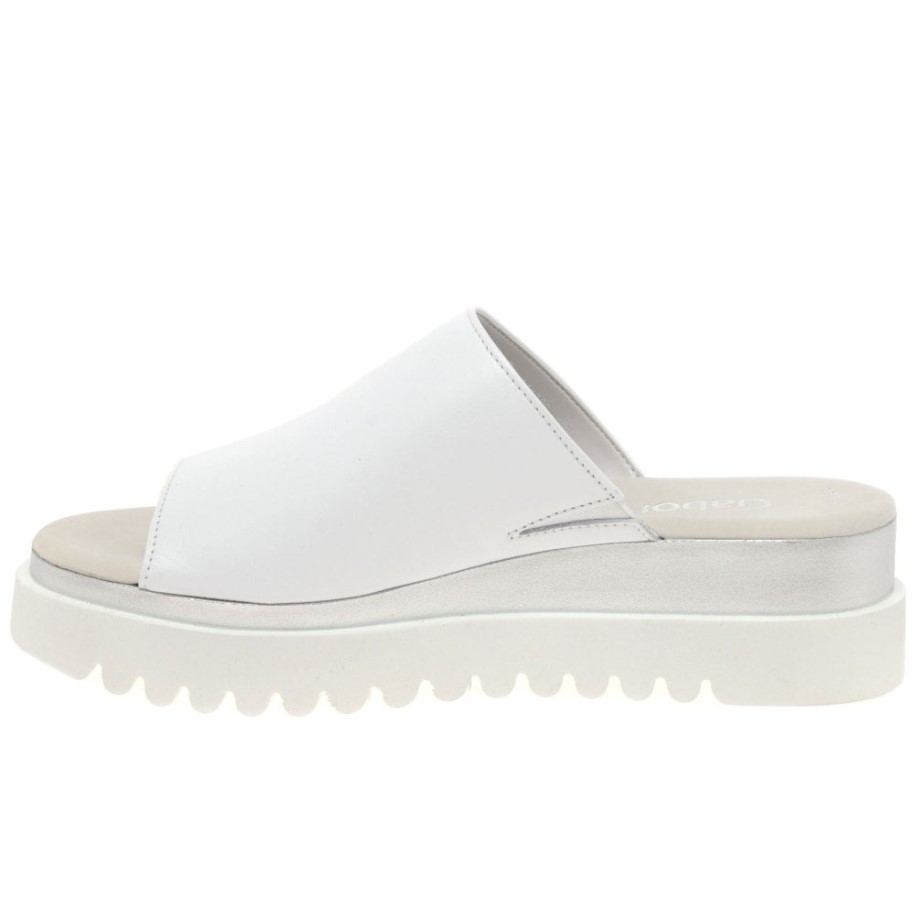 White Gabor Emily- Rose Womens Platform Mules