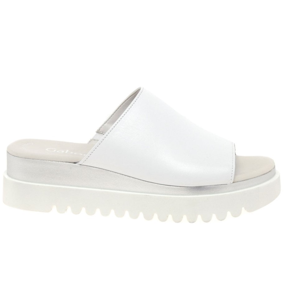 White Gabor Emily- Rose Womens Platform Mules