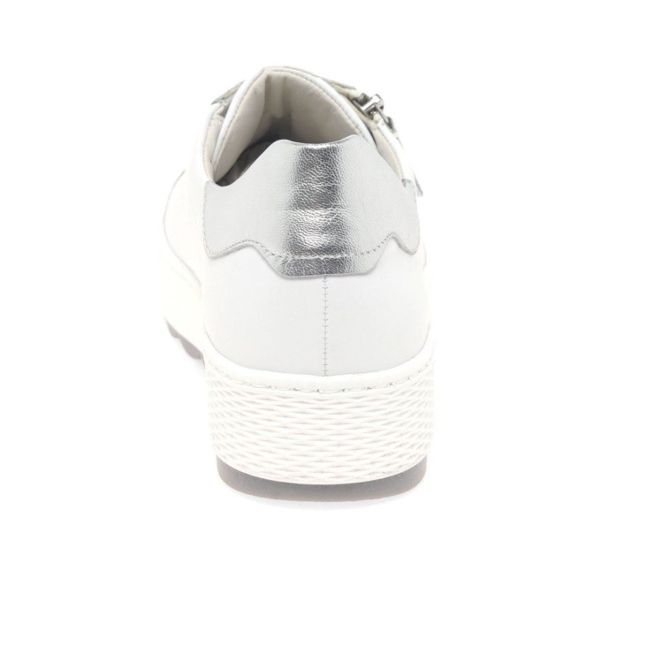 White/Silver Gabor Quench Womens Casual Trainers