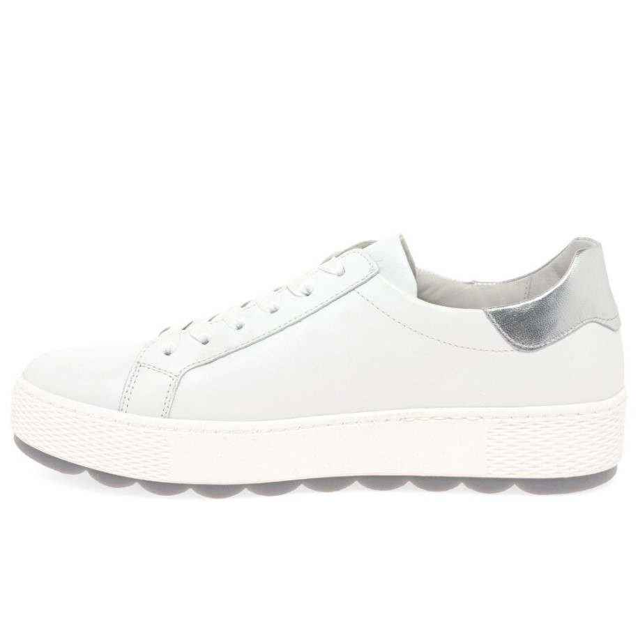 White/Silver Gabor Quench Womens Casual Trainers