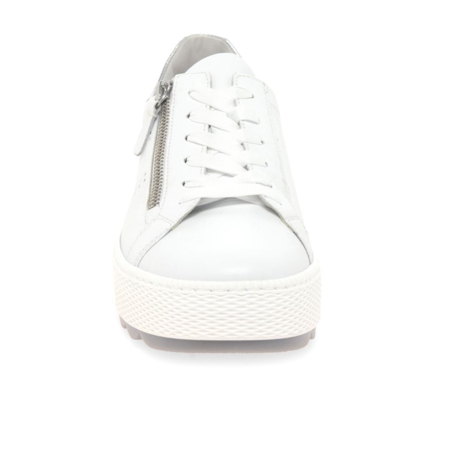White/Silver Gabor Quench Womens Casual Trainers
