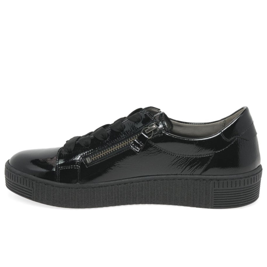 Wisdom Womens Casual Shoes Black Patent Gabor