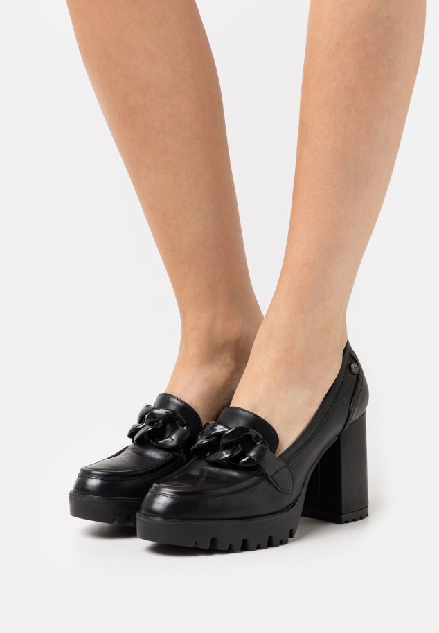 Black Gabor Platform Heels