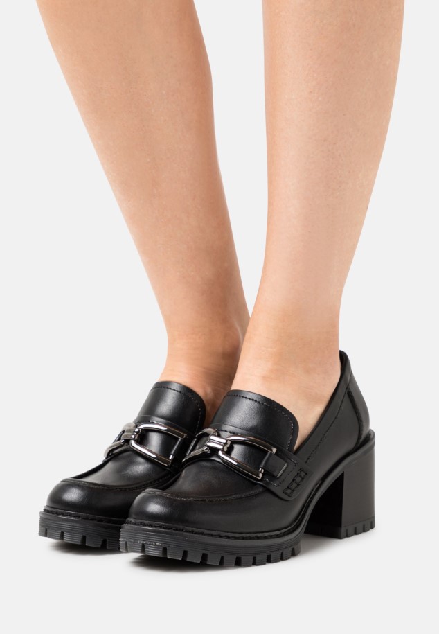 Black Gabor Platform Heels