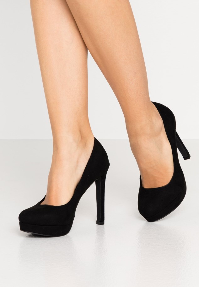 Black Gabor Platform Heels