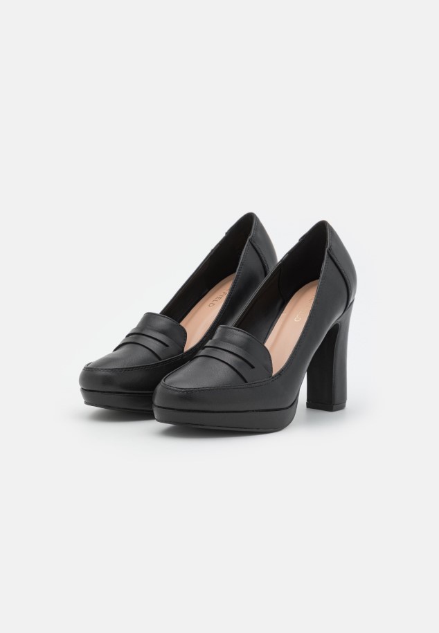 Black Gabor Platform Heels
