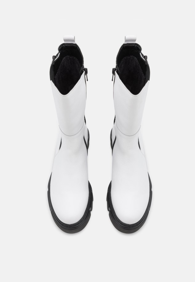 Platform Boots Gabor White/Black