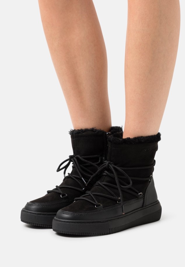 Black Gabor Lace-Up Ankle Boots