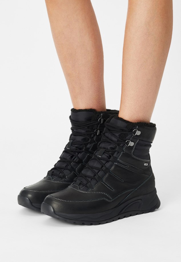 Black Gabor Lace-Up Ankle Boots