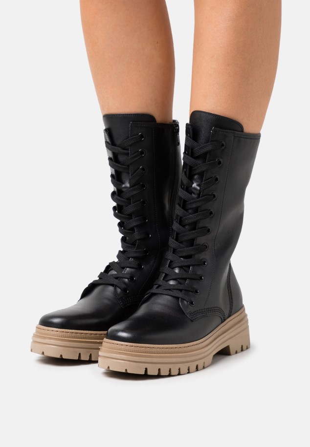 Panna/Dark Nude Gabor Lace-Up Ankle Boots