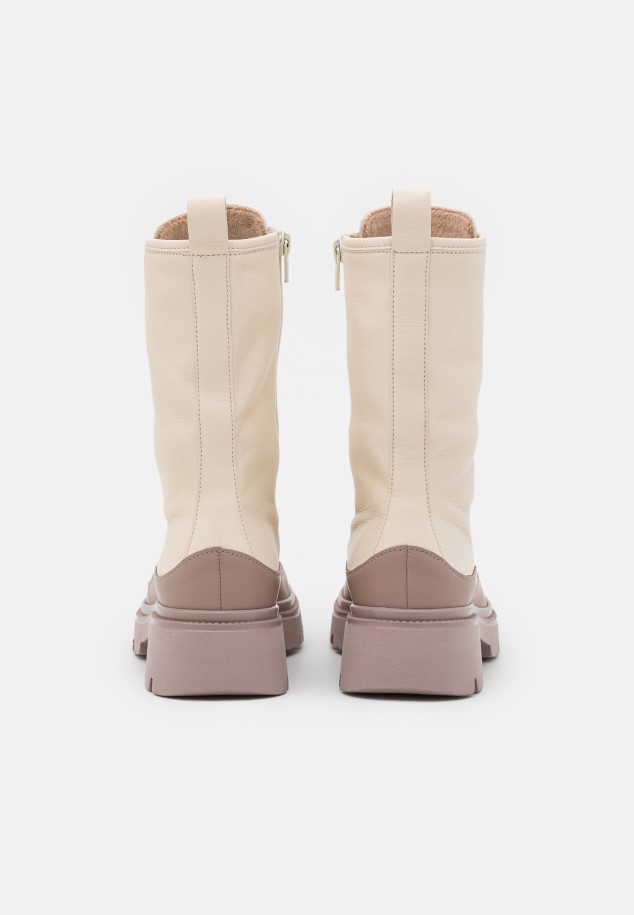 Panna/Dark Nude Gabor Lace-Up Ankle Boots