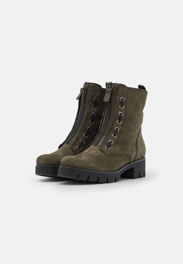 Green Army Gabor Platform Ankle Boots