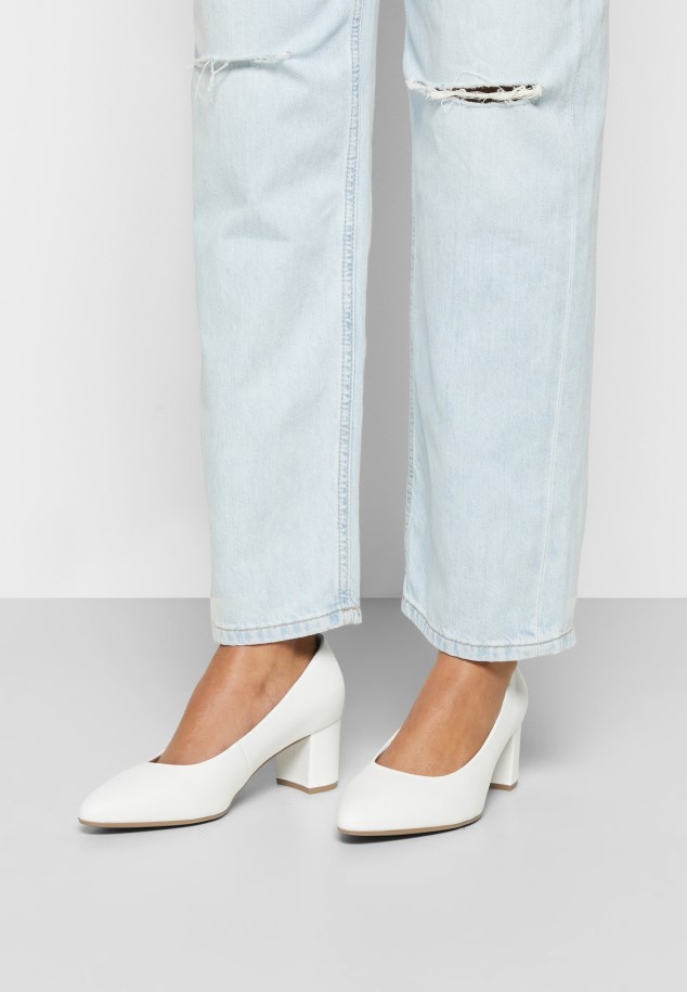 White Gabor Classic Heels