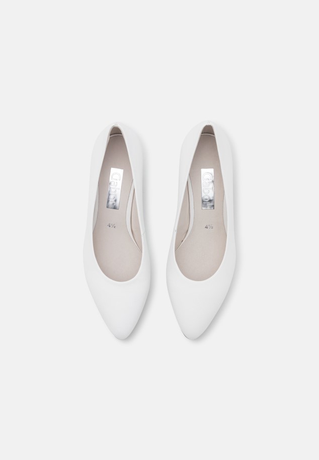 White Gabor Classic Heels