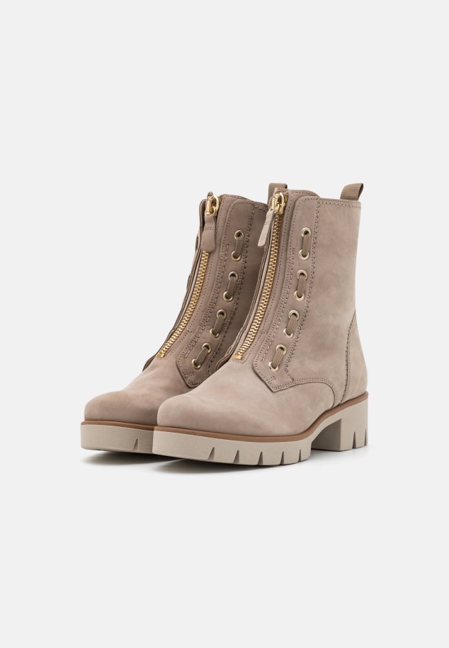 Sand Gabor Platform Ankle Boots