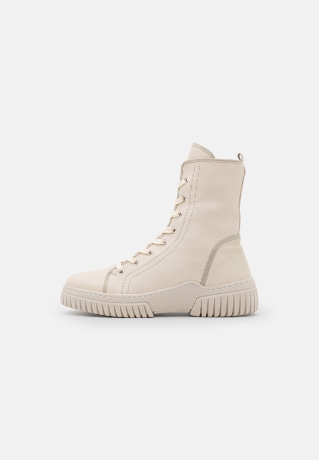 Gabor Lace-Up Ankle Boots Beige