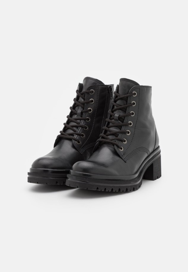Gabor Black Lace-Up Ankle Boots