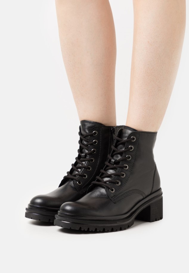 Gabor Black Lace-Up Ankle Boots