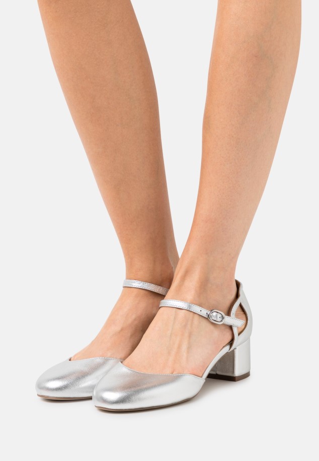 Leather Pumps - High Heels Silver Gabor