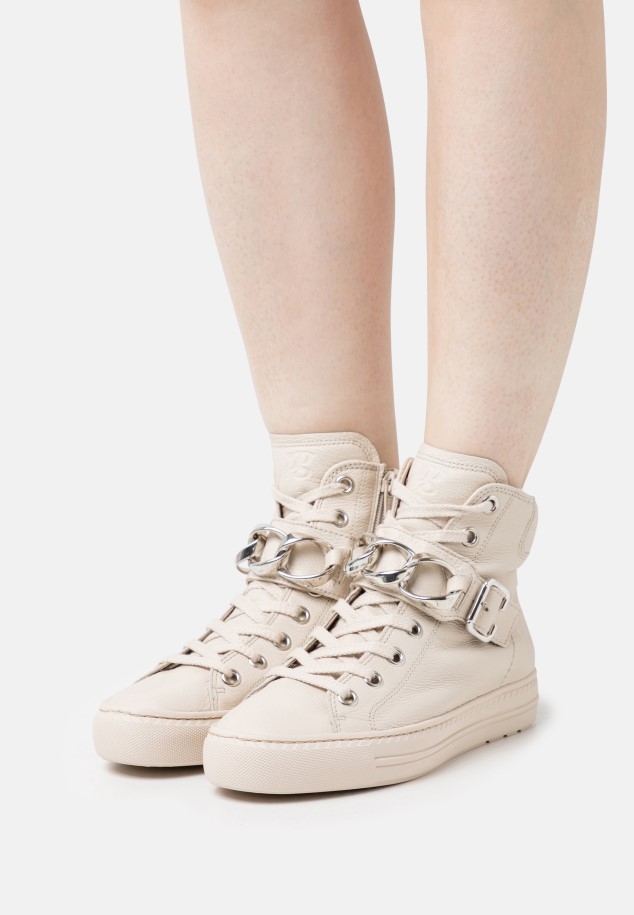 White Gabor High-Top Trainers