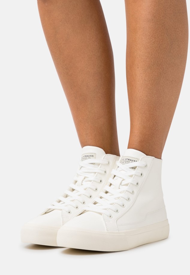 White Gabor High-Top Trainers