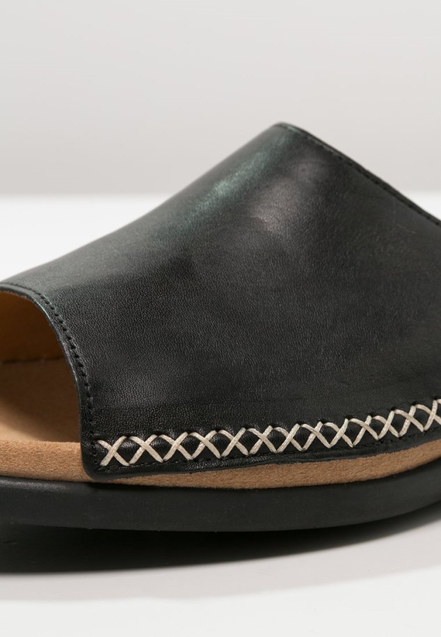 Black Gabor Mules