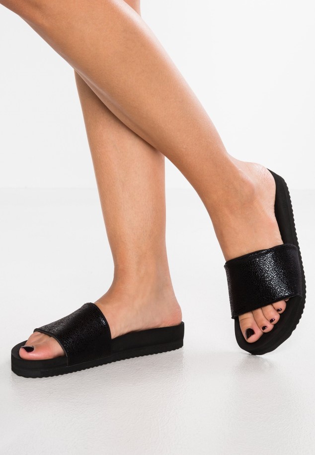 Black Gabor Mules