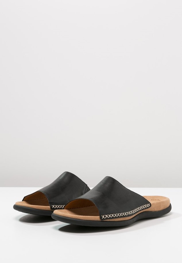 Black Gabor Mules